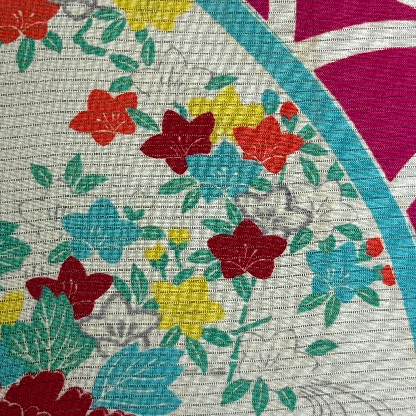 "Hollyhock Garden" Antique Girl's Kimono