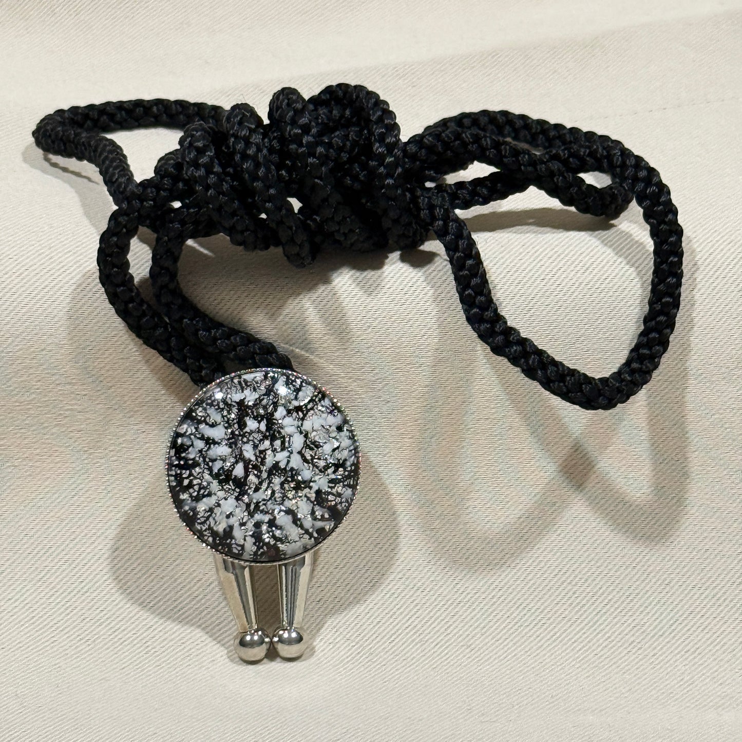"Snowfall Static" Vintage Bolo Tie