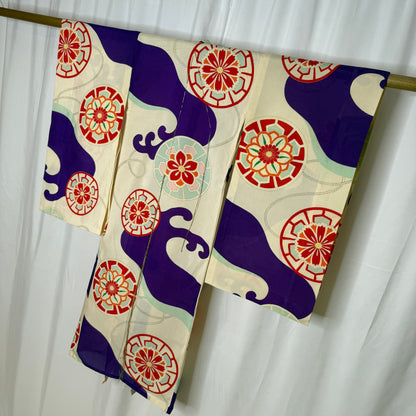 "Great Wave" Vintage Girl's Kimono