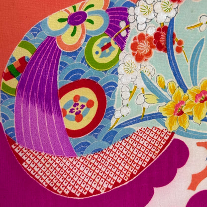 "Temari Charm" Antique Girl's Kimono