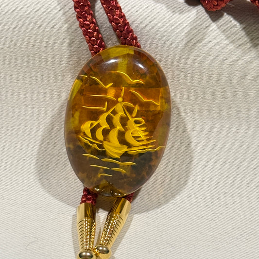 "Golden Harbor" Vintage Bolo Tie