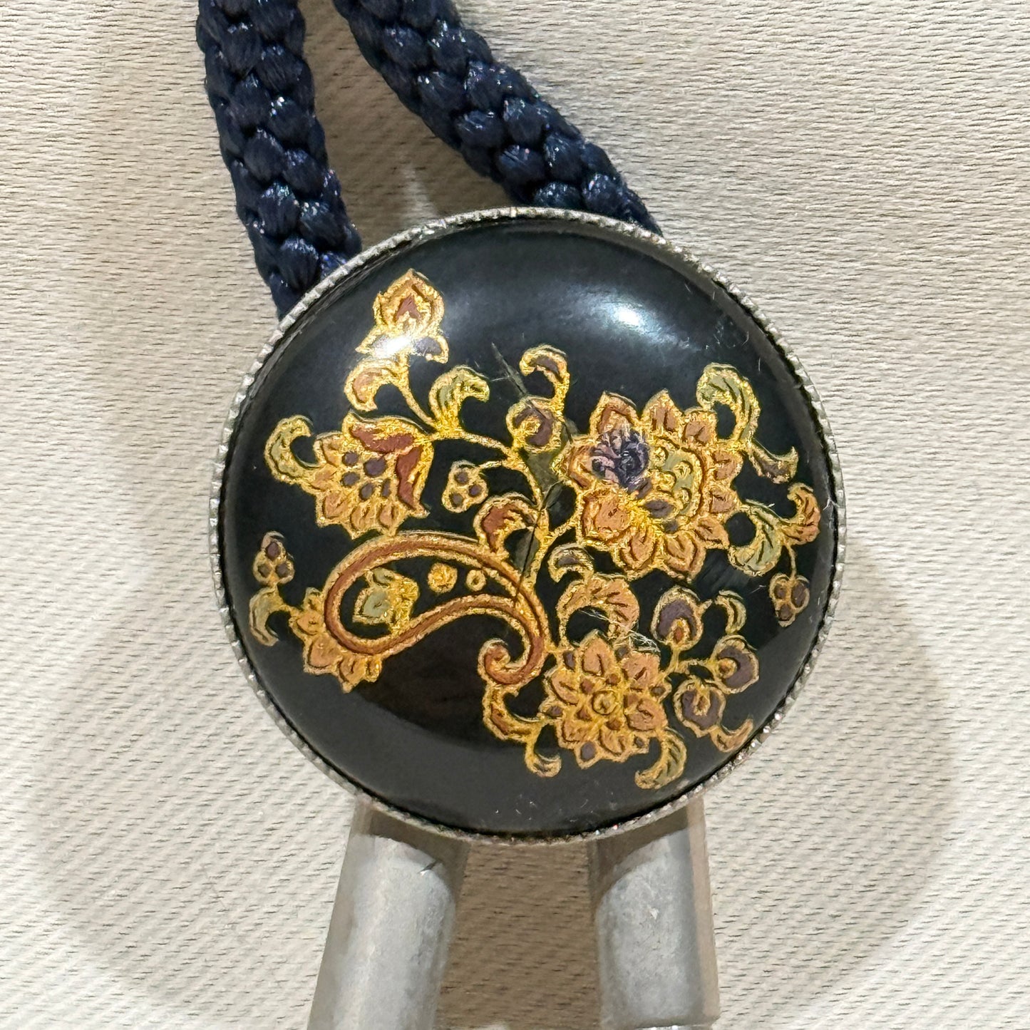 "Midnight Bloom" Vintage Bolo Tie