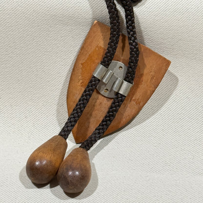 "Carved Shield" Vintage Bolo Tie