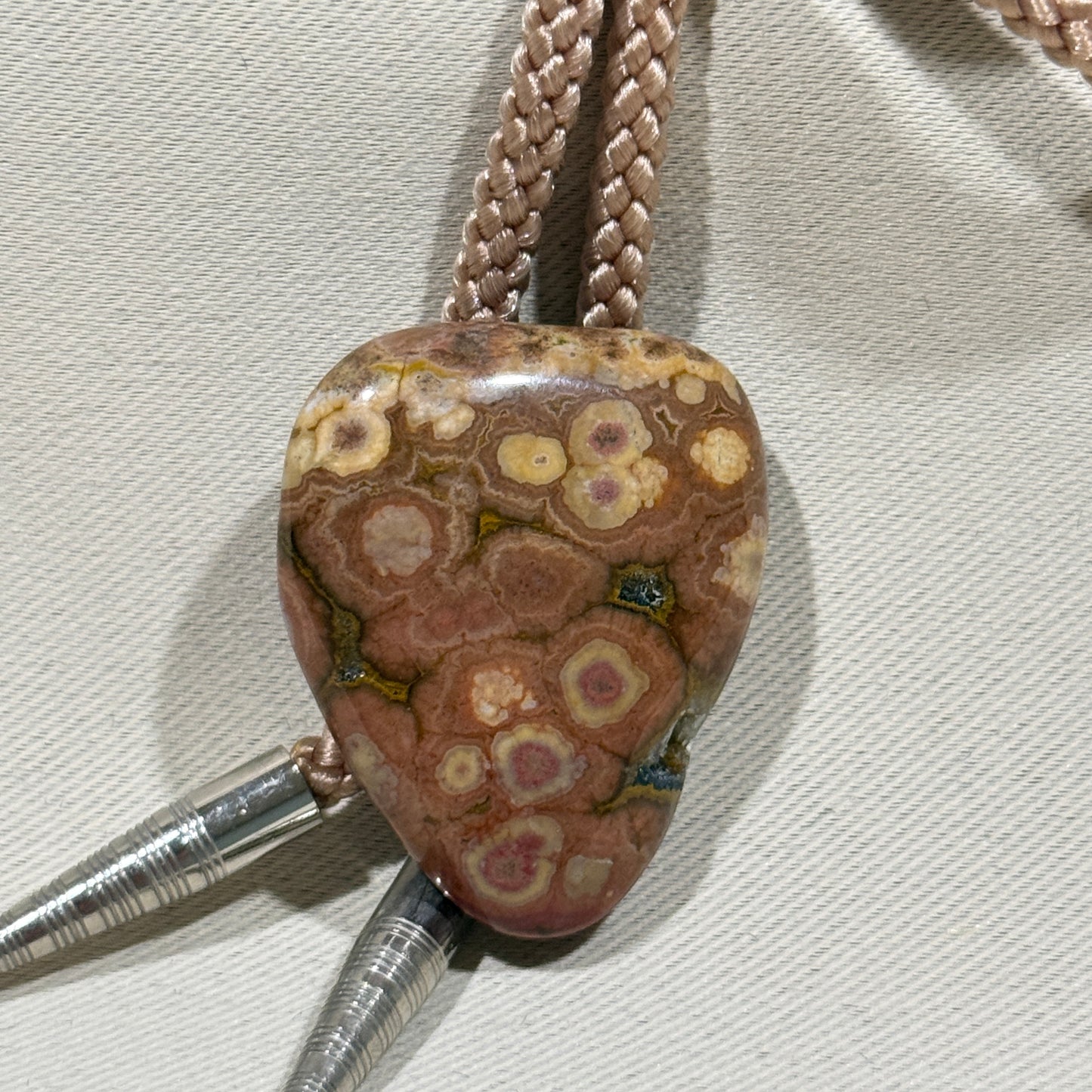 "Jasper Blooms" Vintage Bolo Tie