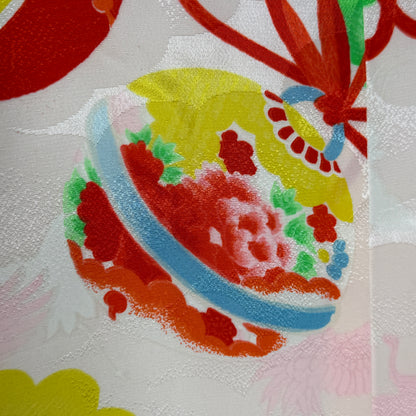 "Temari & Cranes" Vintage Girl's Kimono