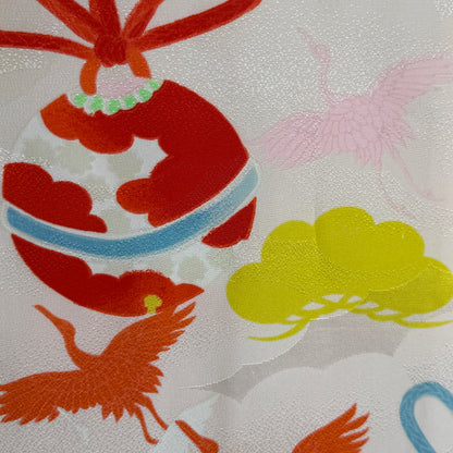 "Temari & Cranes" Vintage Girl's Kimono