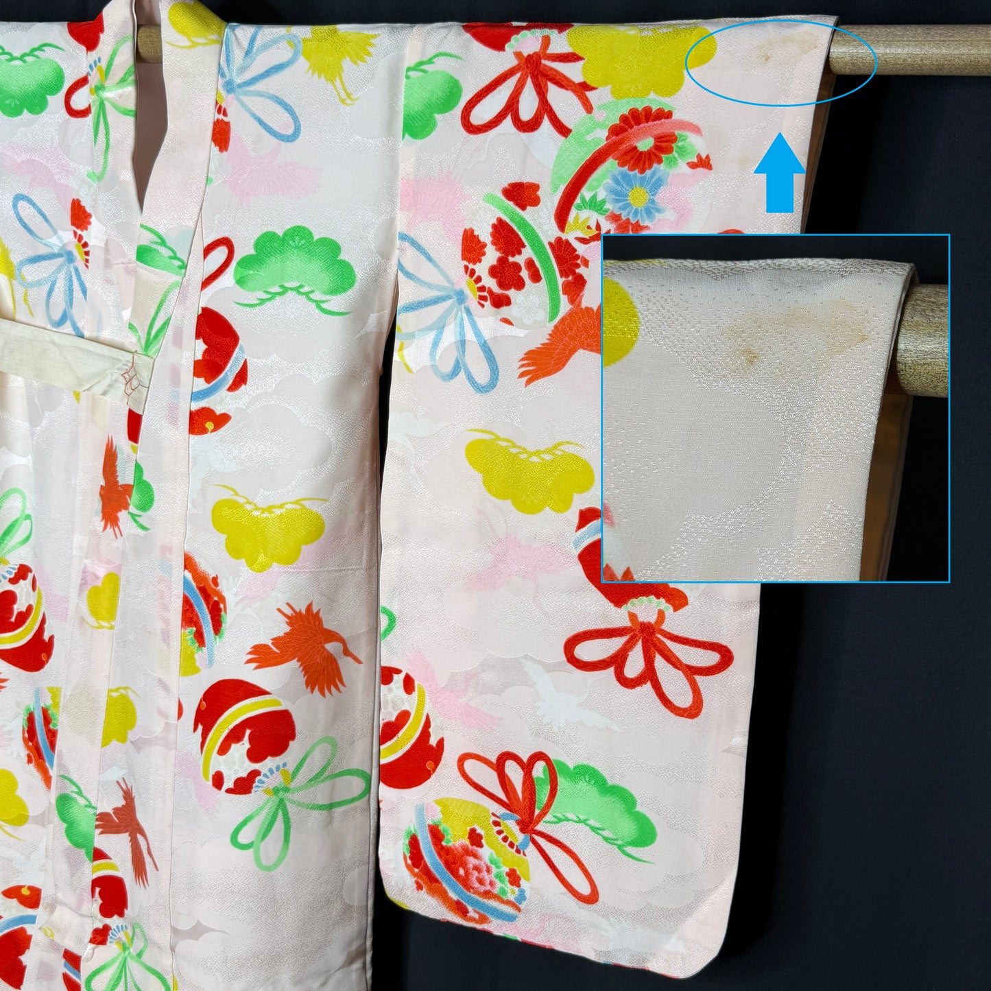 "Temari & Cranes" Vintage Girl's Kimono