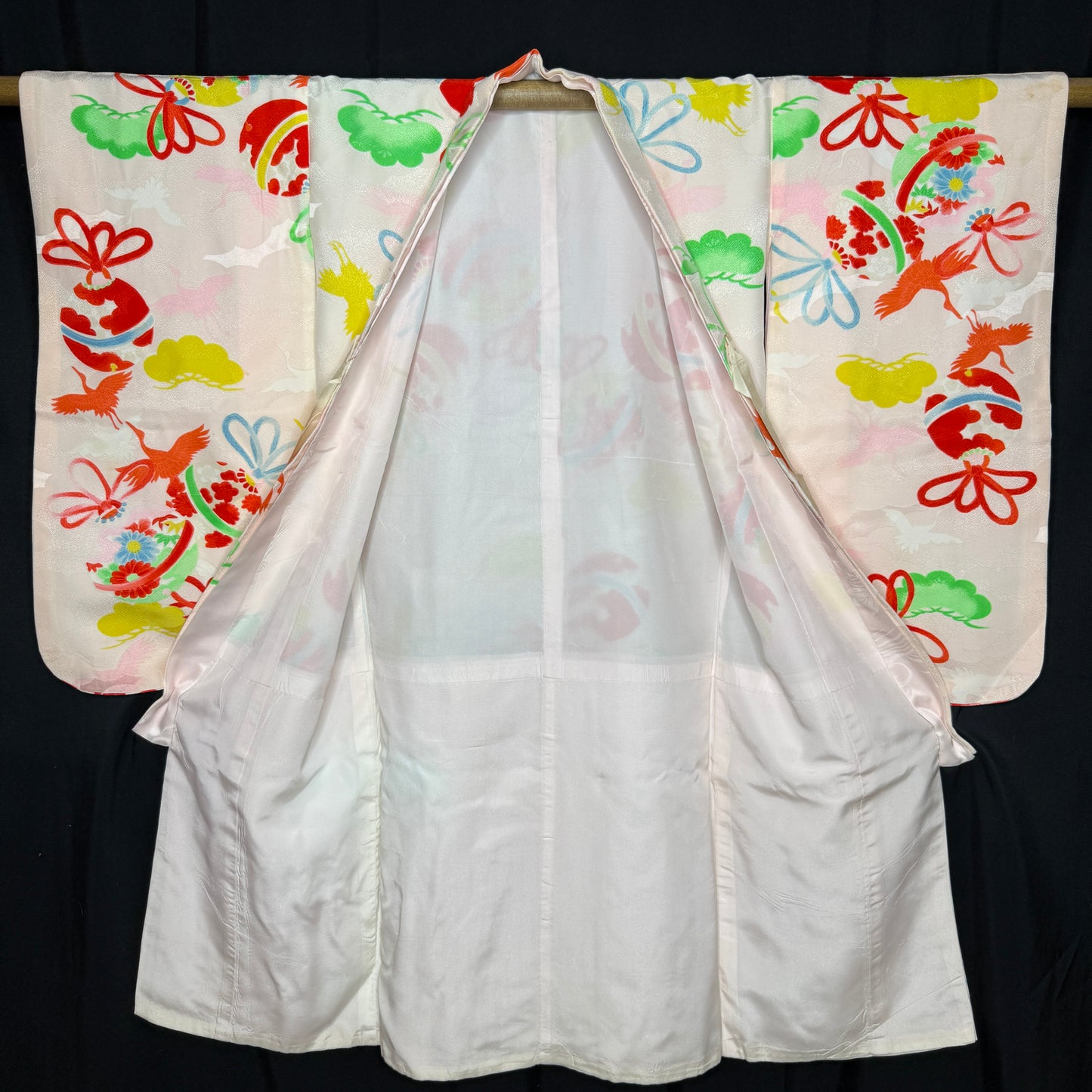 "Temari & Cranes" Vintage Girl's Kimono