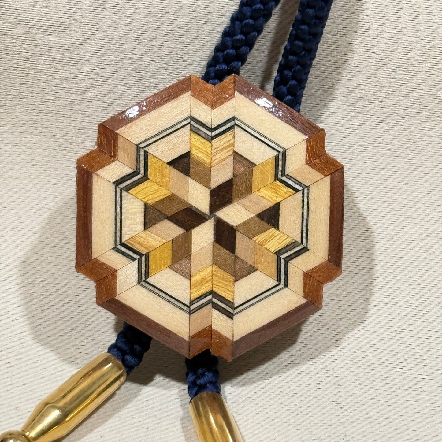 "Hakone Yosegi" Vintage Bolo Tie