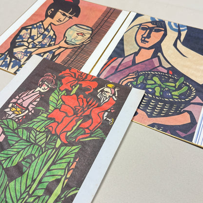"Goldfish, Eggplant, Lilies" - Jiro Takidaira Print Set