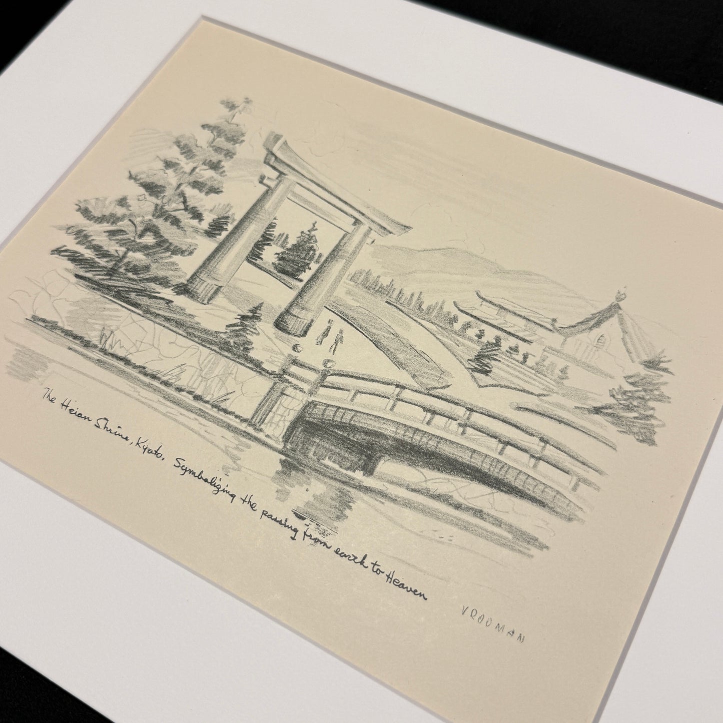 "Heian Shrine" - Vintage Matted Print