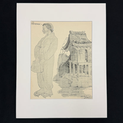 "Roadside Shrine" - Vintage Matted Print