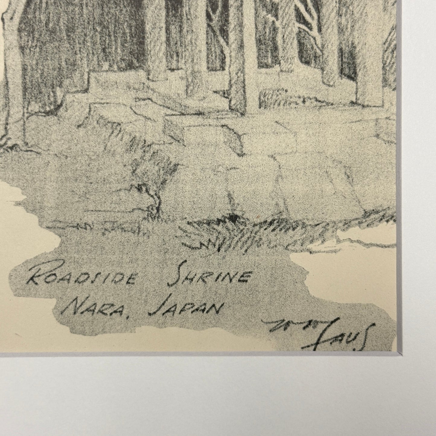 "Roadside Shrine" - Vintage Matted Print