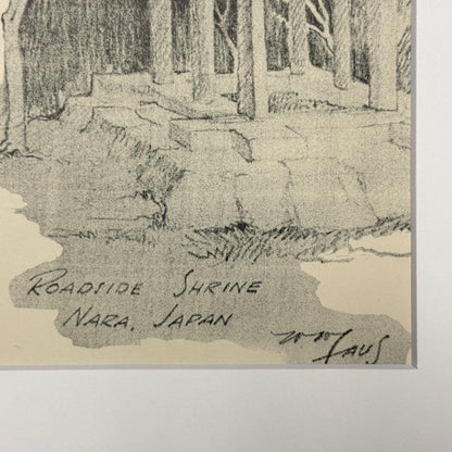 "Roadside Shrine" - Vintage Matted Print