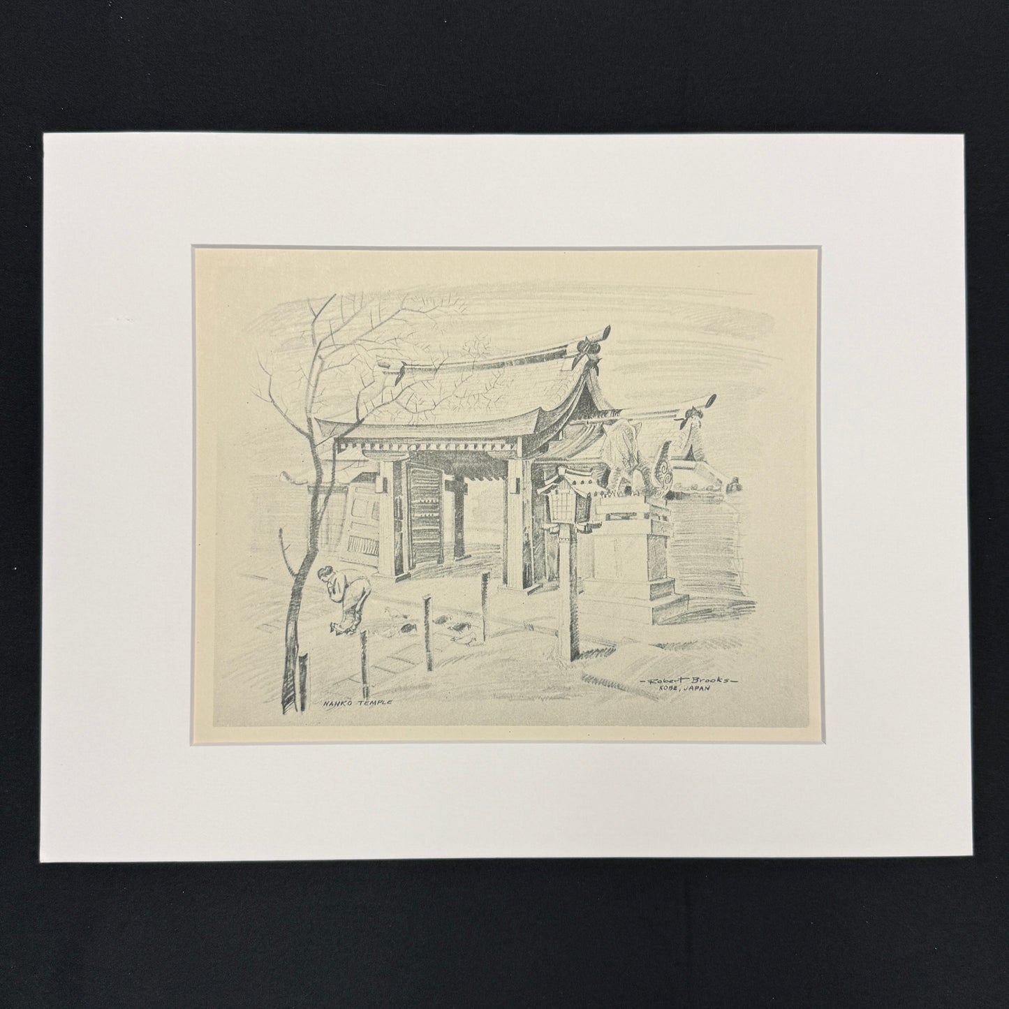 "Nanko Temple" - Vintage Matted Print