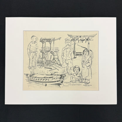 "Vignettes" - Vintage Matted Print