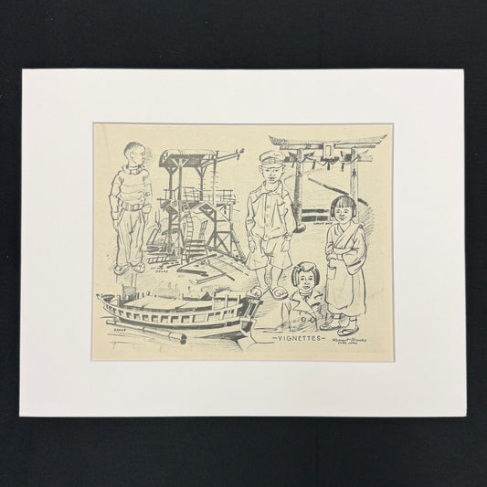 "Vignettes" - Vintage Matted Print