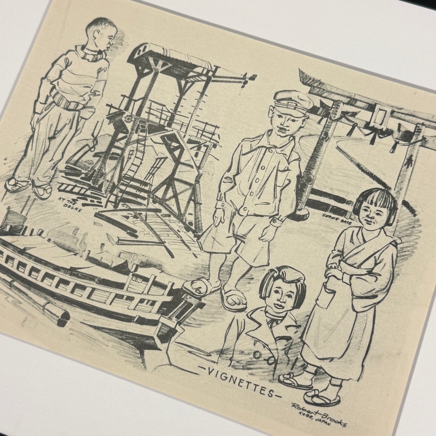 "Vignettes" - Vintage Matted Print