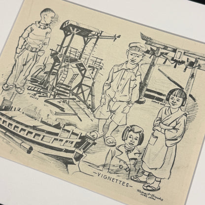 "Vignettes" - Vintage Matted Print