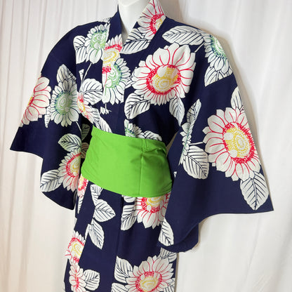 "Summer Blooms" Vintage Japanese Yukata