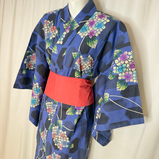 "Summer Hydrangea" Vintage Japanese Yukata
