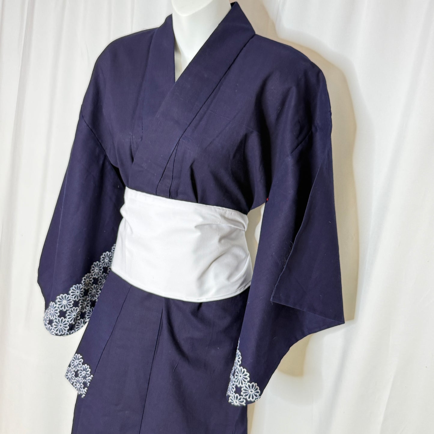 "Indigo Petals" Vintage Japanese Yukata