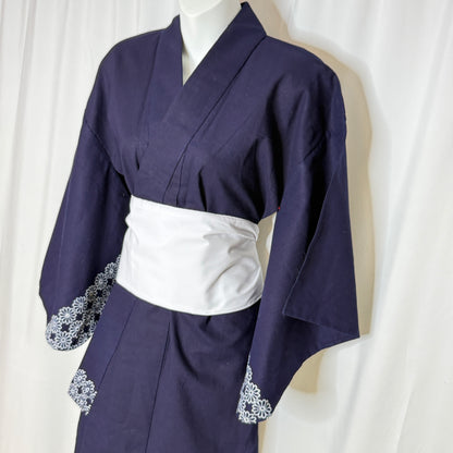 "Indigo Petals" Vintage Japanese Yukata