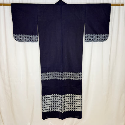 "Indigo Petals" Vintage Japanese Yukata