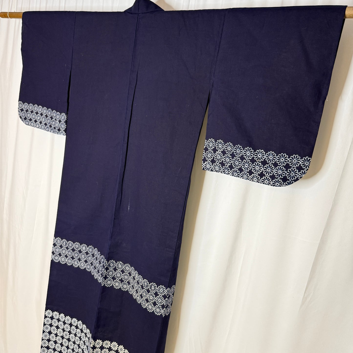 "Indigo Petals" Vintage Japanese Yukata