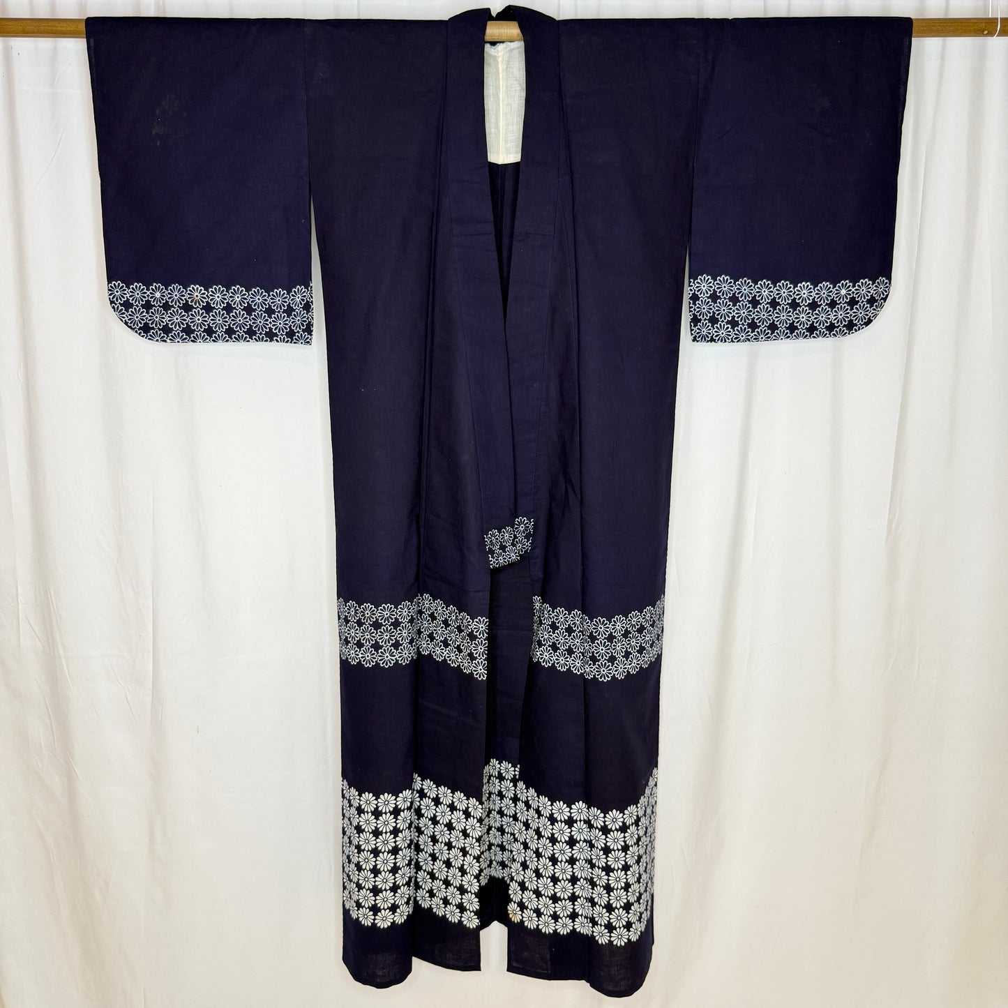 "Indigo Petals" Vintage Japanese Yukata