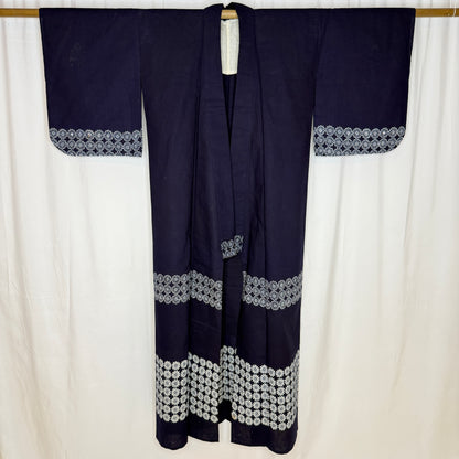 "Indigo Petals" Vintage Japanese Yukata