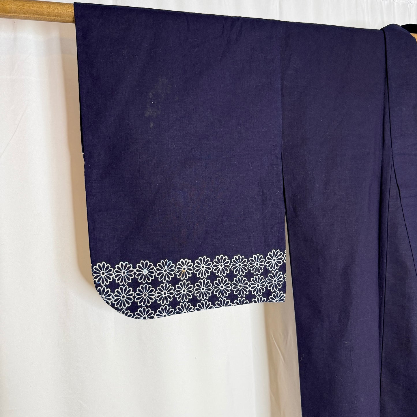 "Indigo Petals" Vintage Japanese Yukata