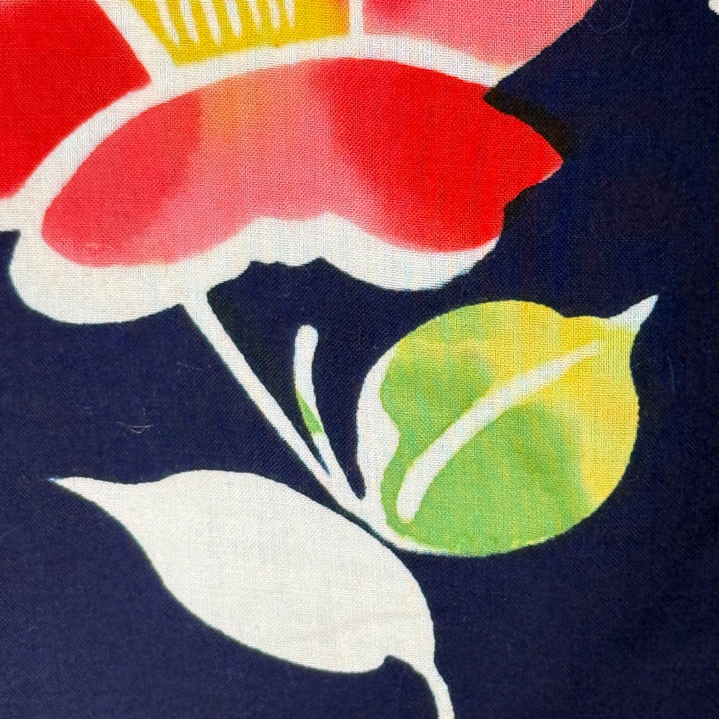 "Midnight Tsubaki" Vintage Japanese Yukata