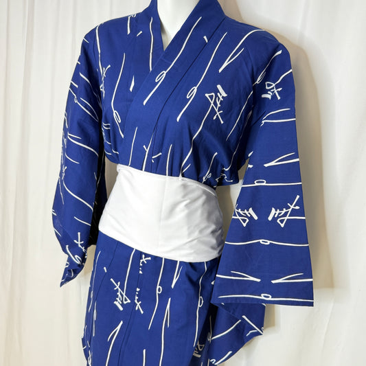 "Auspicious Kotobuki" Vintage Japanese Yukata