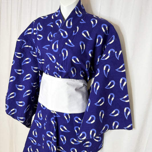 "Summer Rain" Vintage Japanese Yukata