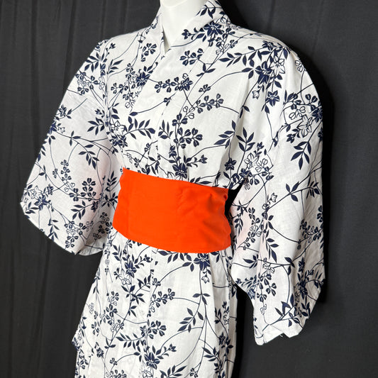 "Graceful Hagi" Vintage Japanese Yukata
