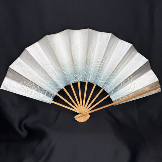 "Silver Tide" Vintage Dance Folding Fan
