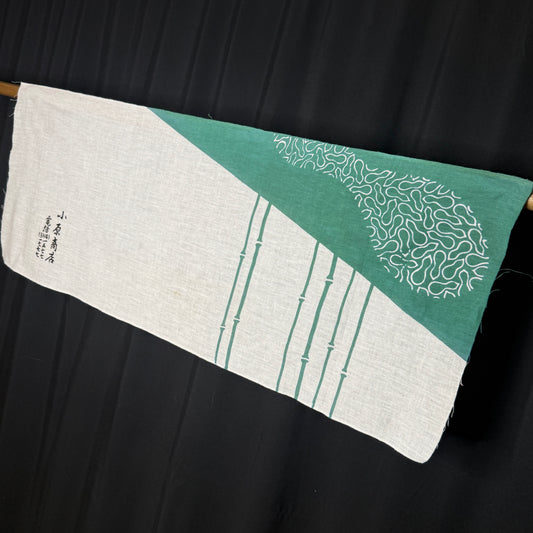"Bamboo and Gourds" Vintage Tenugui