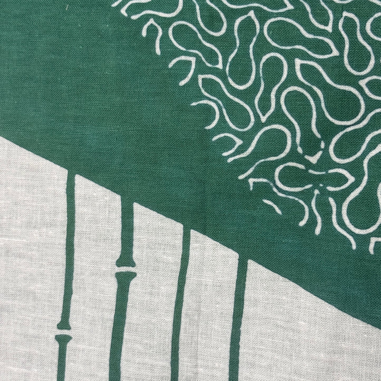 "Bamboo and Gourds" Vintage Tenugui