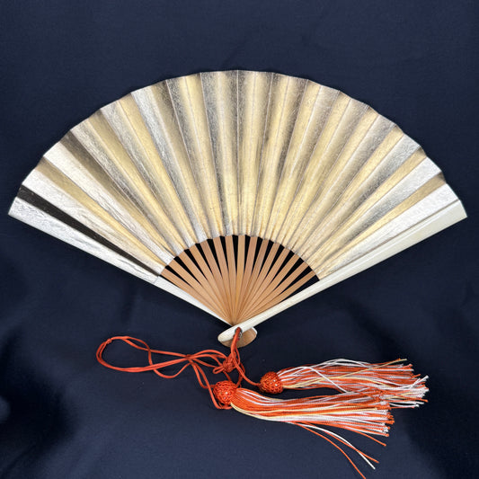 "Silver and Gold" Vintage Folding Fan