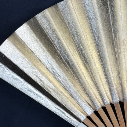 "Silver and Gold" Vintage Folding Fan