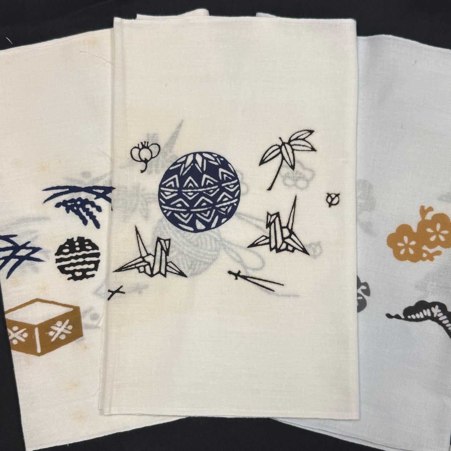 "Set of Three #1" Vintage Tenugui