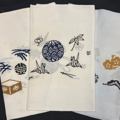 "Set of Three #1" Vintage Tenugui