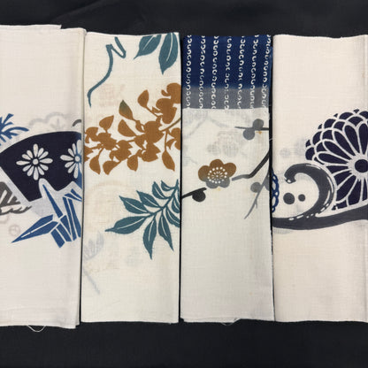 "Set of Four #4" Vintage Tenugui