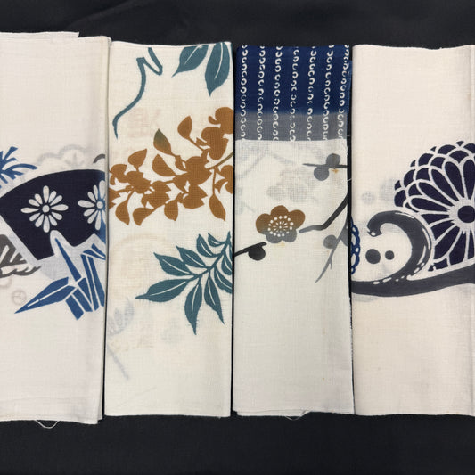 "Set of Four #4" Vintage Tenugui