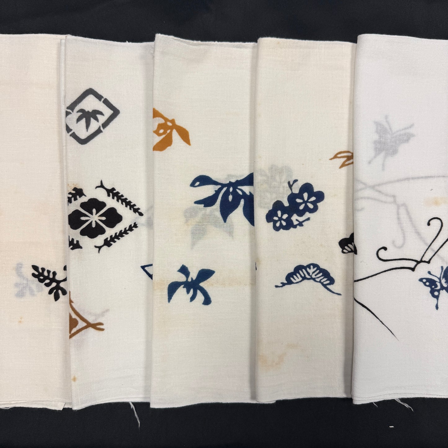 "Set of Five #2" Vintage Tenugui