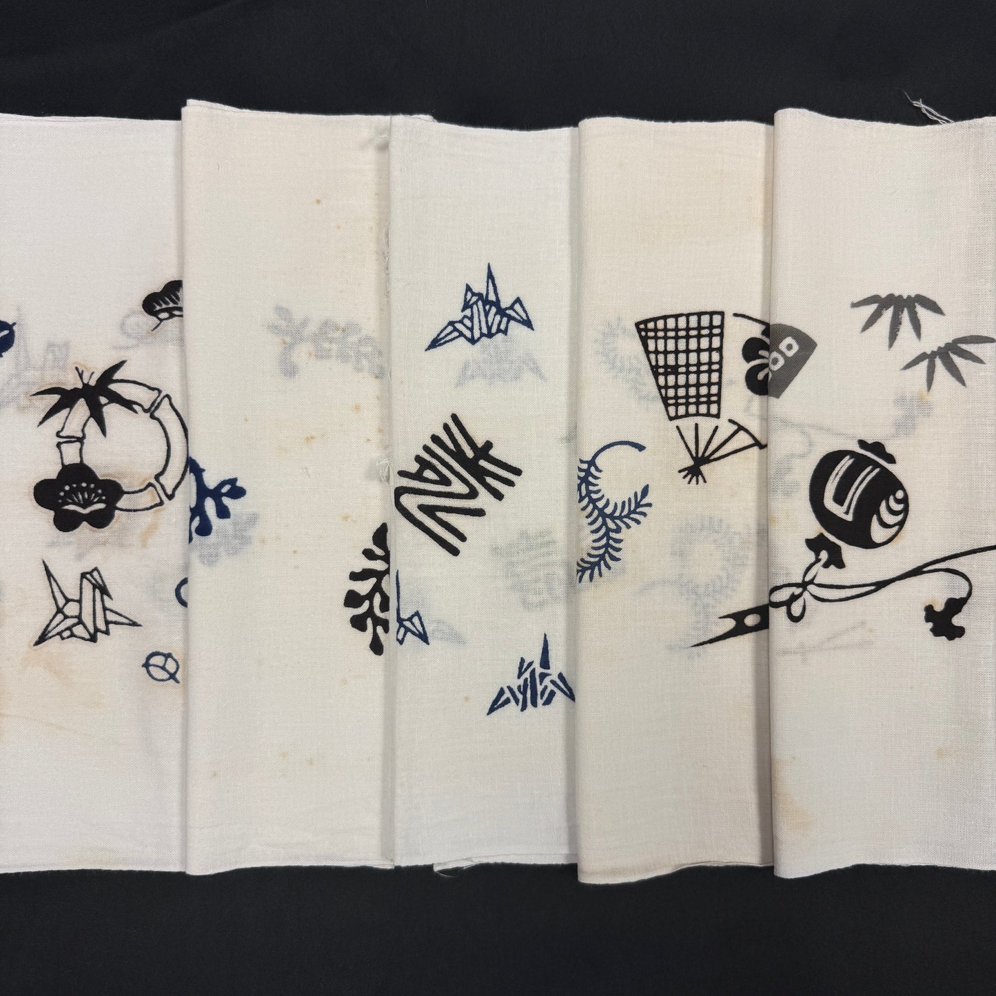 "Set of Five #4" Vintage Tenugui
