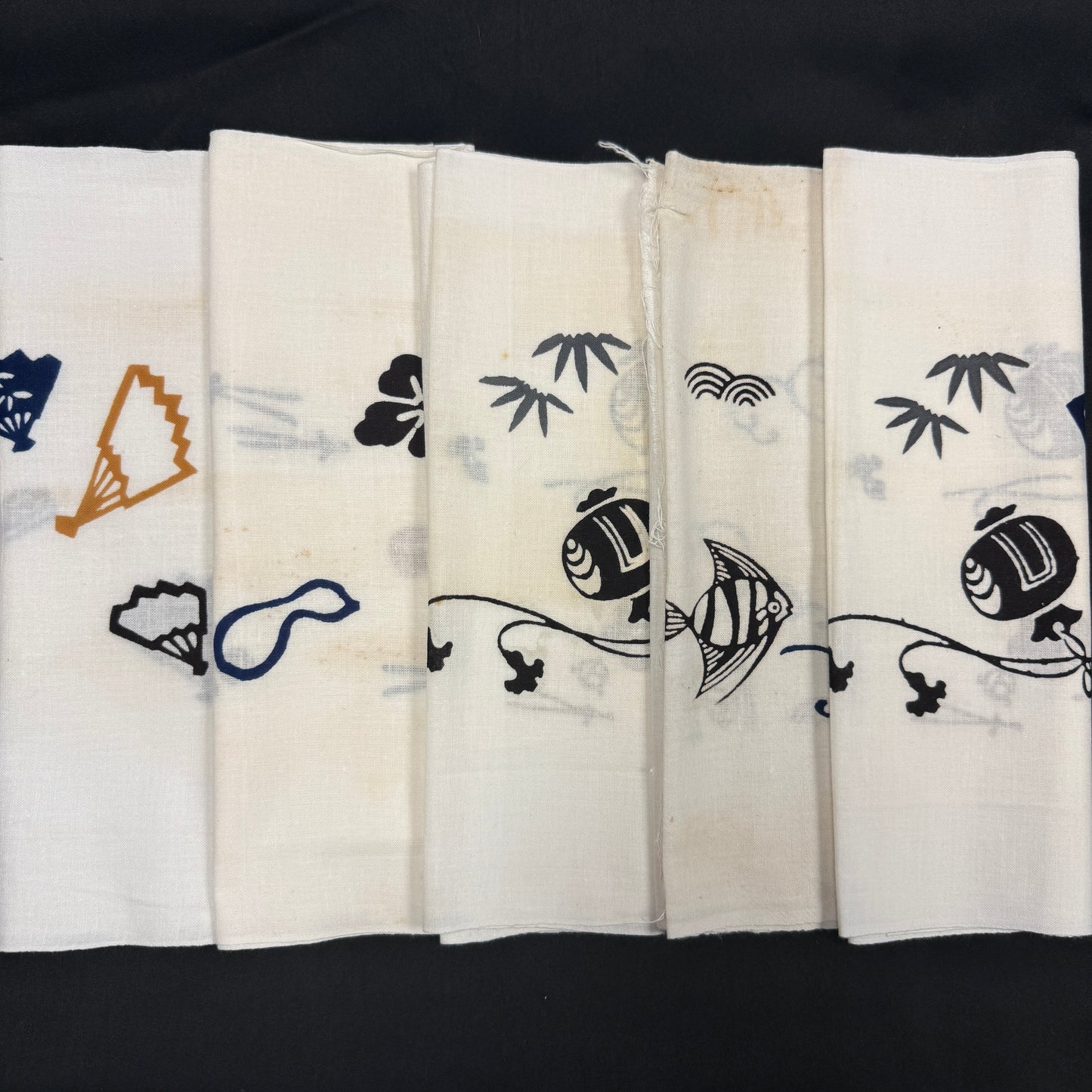 "Set of Five #5" Vintage Tenugui