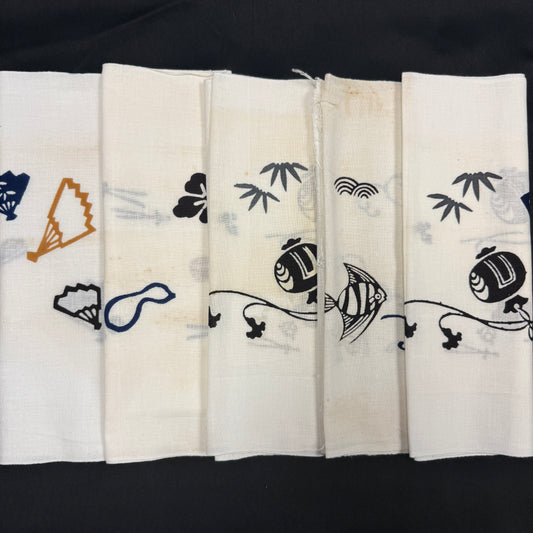 "Set of Five #5" Vintage Tenugui
