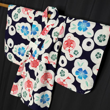 "Lantern Bloom" Vintage Girl's Yukata